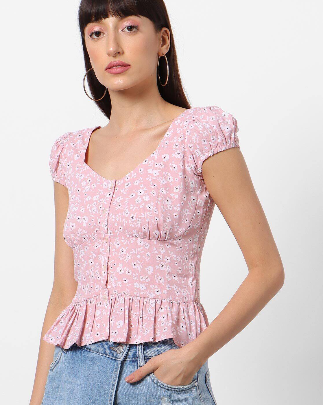 V neck tops ajio Clearance