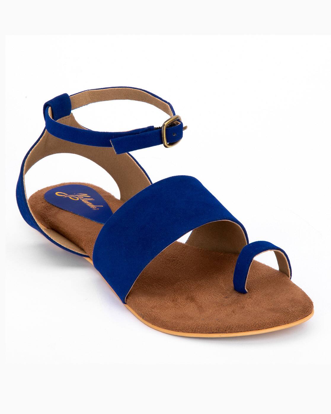 royal blue flat sandals womens