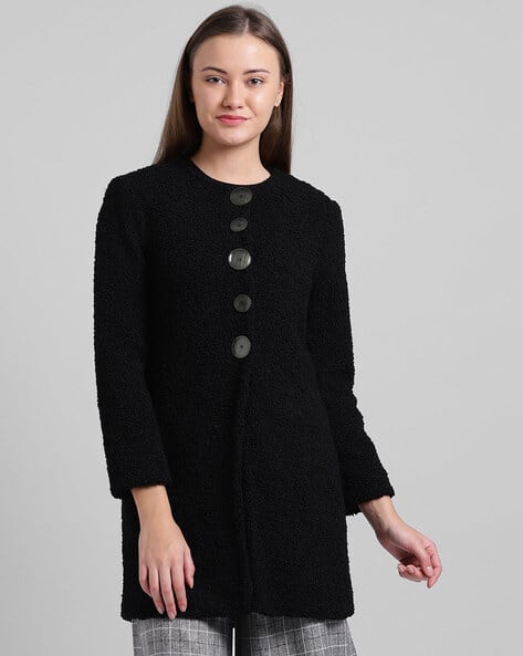 black textured jacket womens