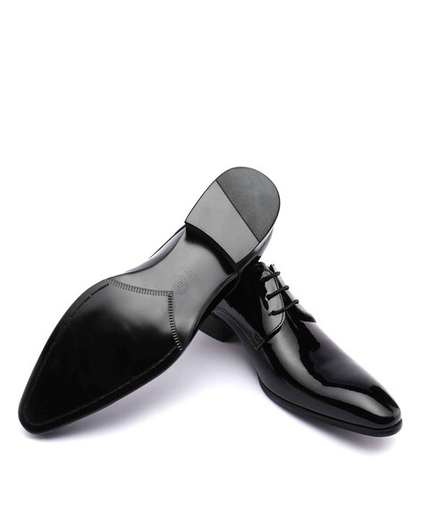 glossy black formal shoes