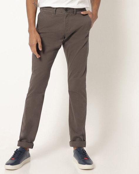 slim fit chinos with insert pockets