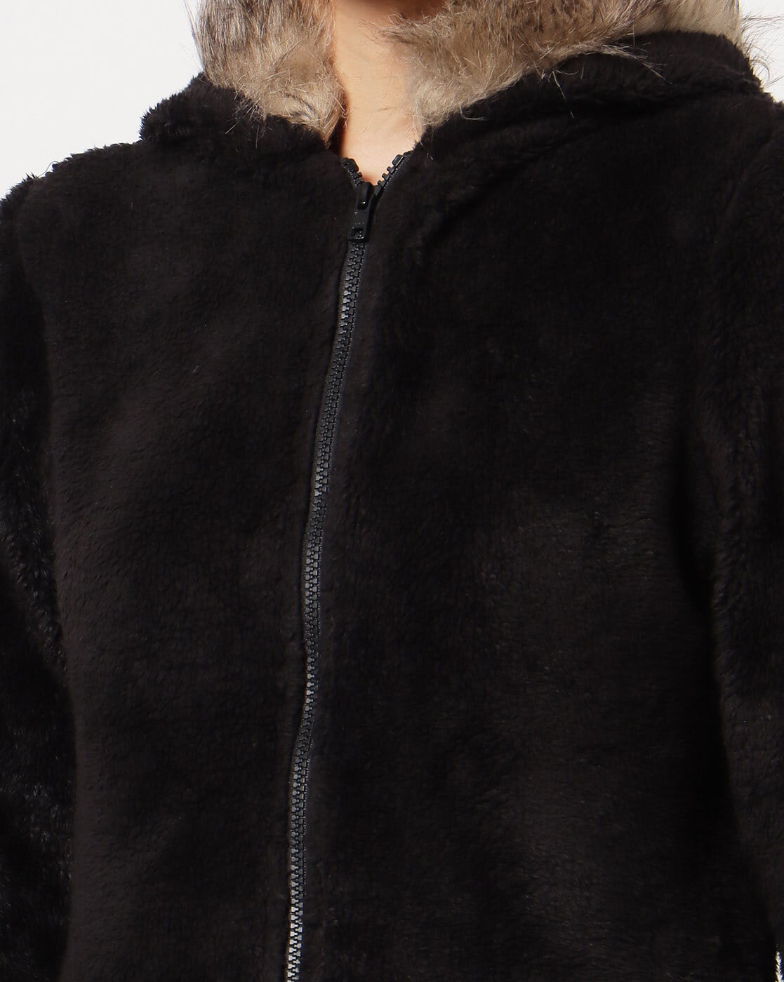 black jacket with fur hoodie