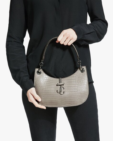 Varenne Croc Embossed Hobo Bag