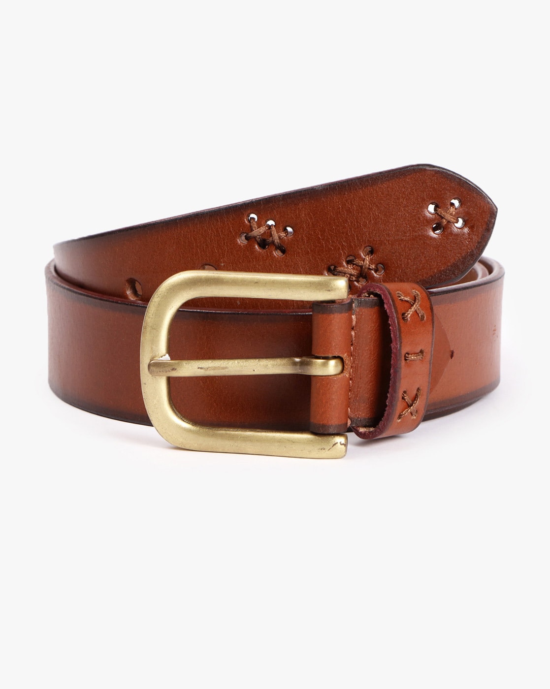 brown genuine leather belt