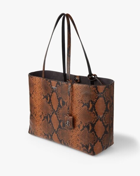 Nine2Five Snake Print Leather Tote Bag