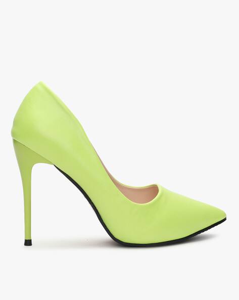 neon pointed toe heels