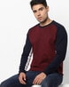 JOHN PLAYERS SELECT Colourblock Slim Fit Sweatshirt with Raglan Sleeves