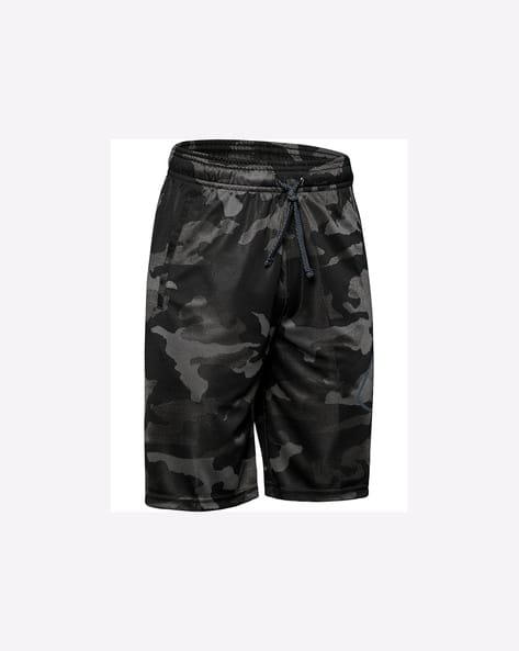 Camo Print Shorts with Elasticated Drawstring Waist