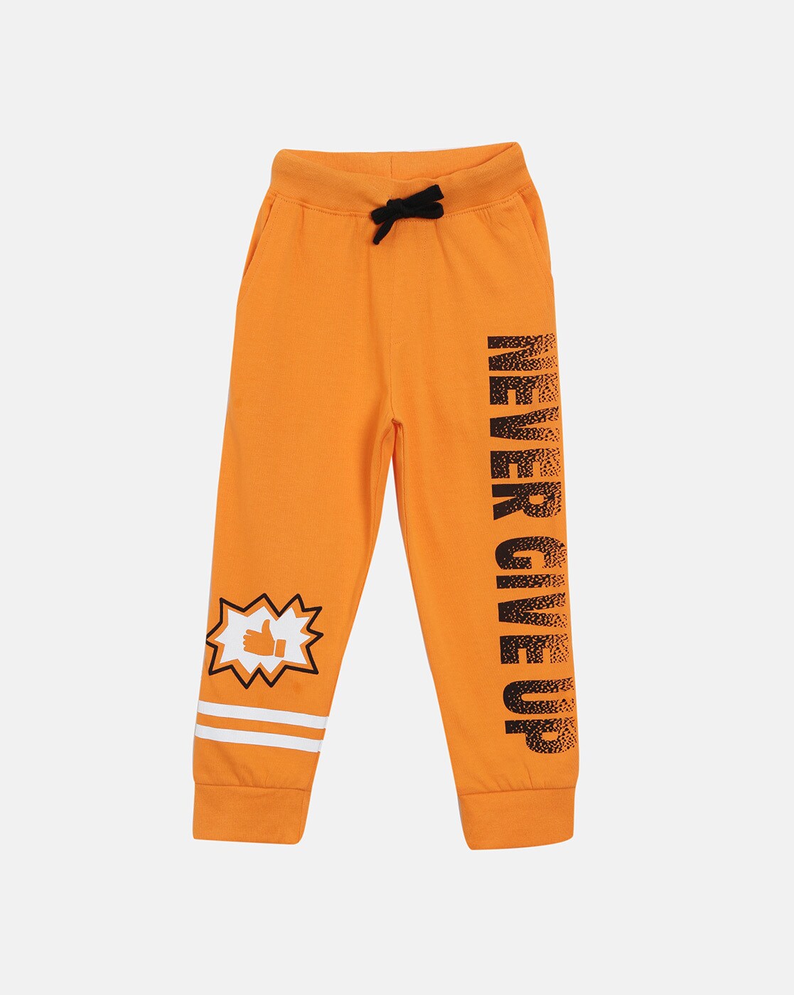 boys orange joggers