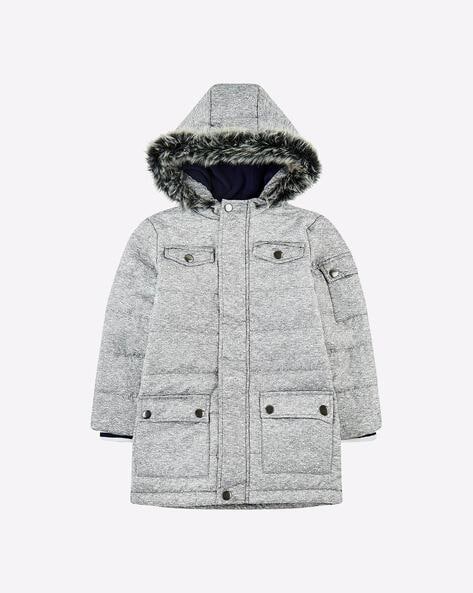 Grey Longline Padded Coat