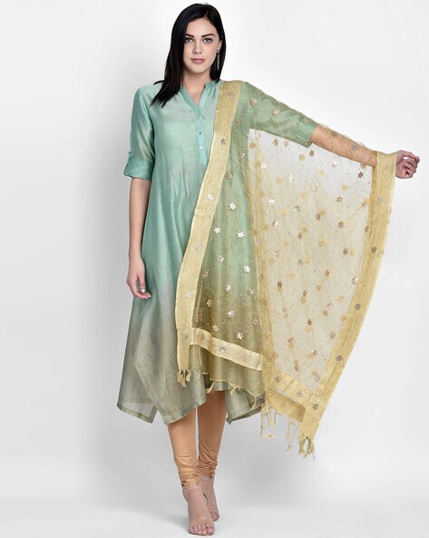 Floral Patterned Dupatta with Fringes Price in India