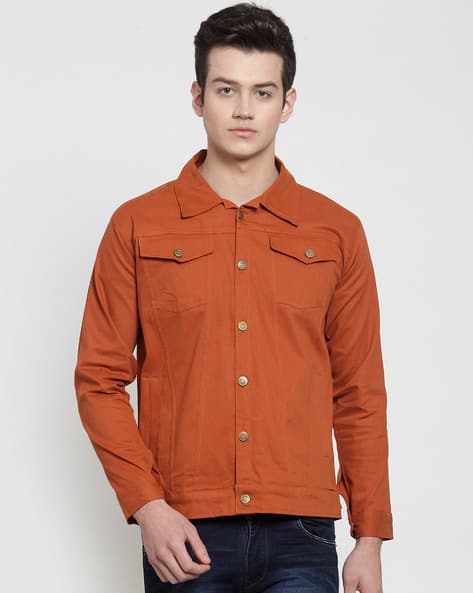 orange jeans jacket