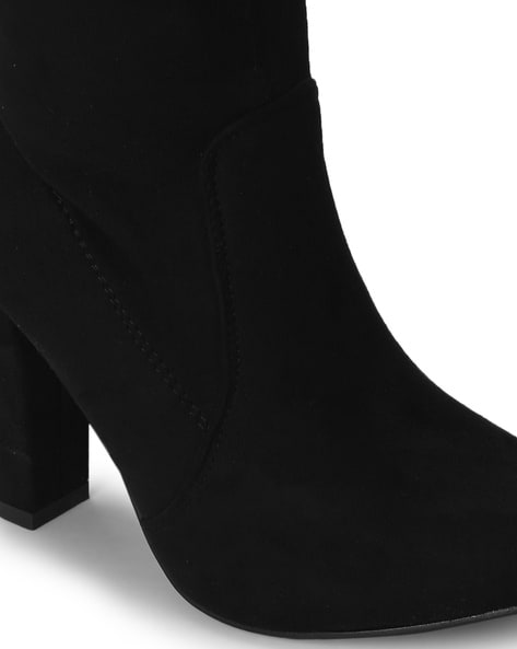 Steve Madden Marcello heeled knee boots in black suede | ASOS