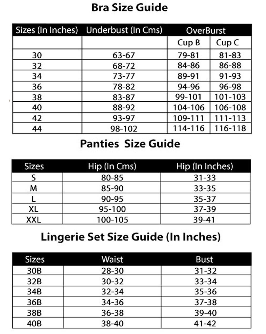 bra panty set size 32 black