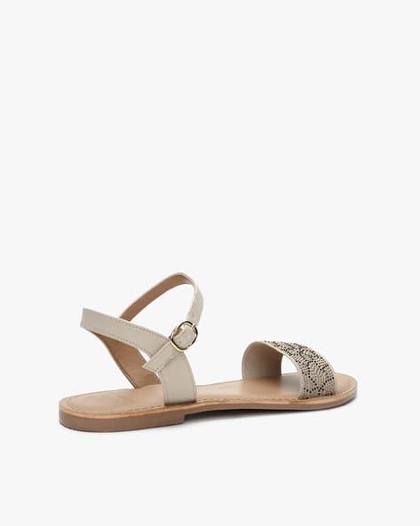 Embellished Flat Sandals with Buckle Fastening (Image - 2)