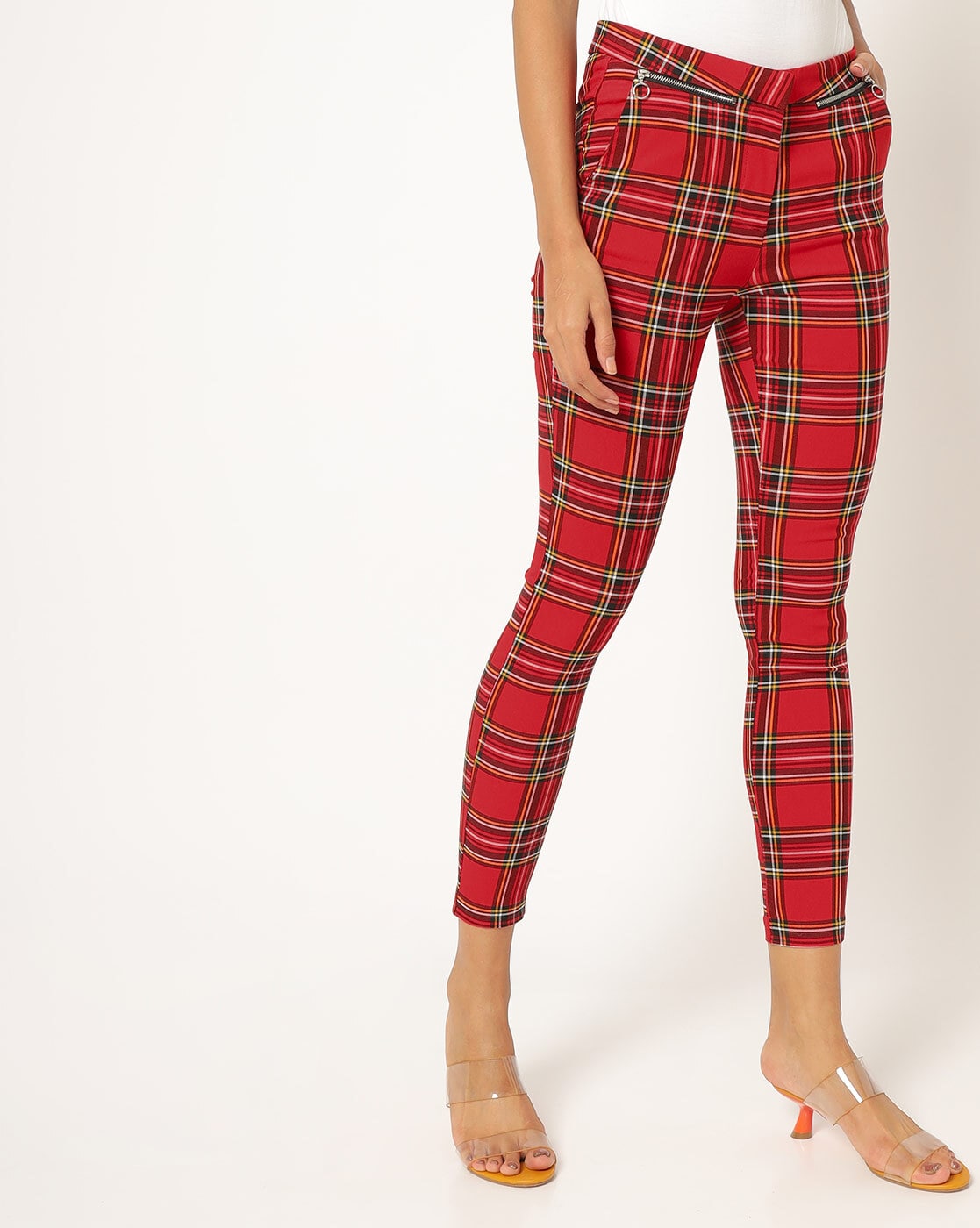 Relco  Red Tartan Sta Press  Trousers  The Modfather Clothing Company