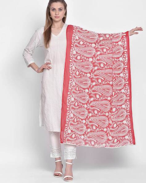 Embroidered Paisley Pattern Dupatta Price in India