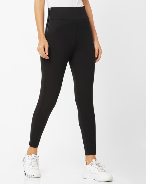 Mid-Rise Leggings with Side Zip