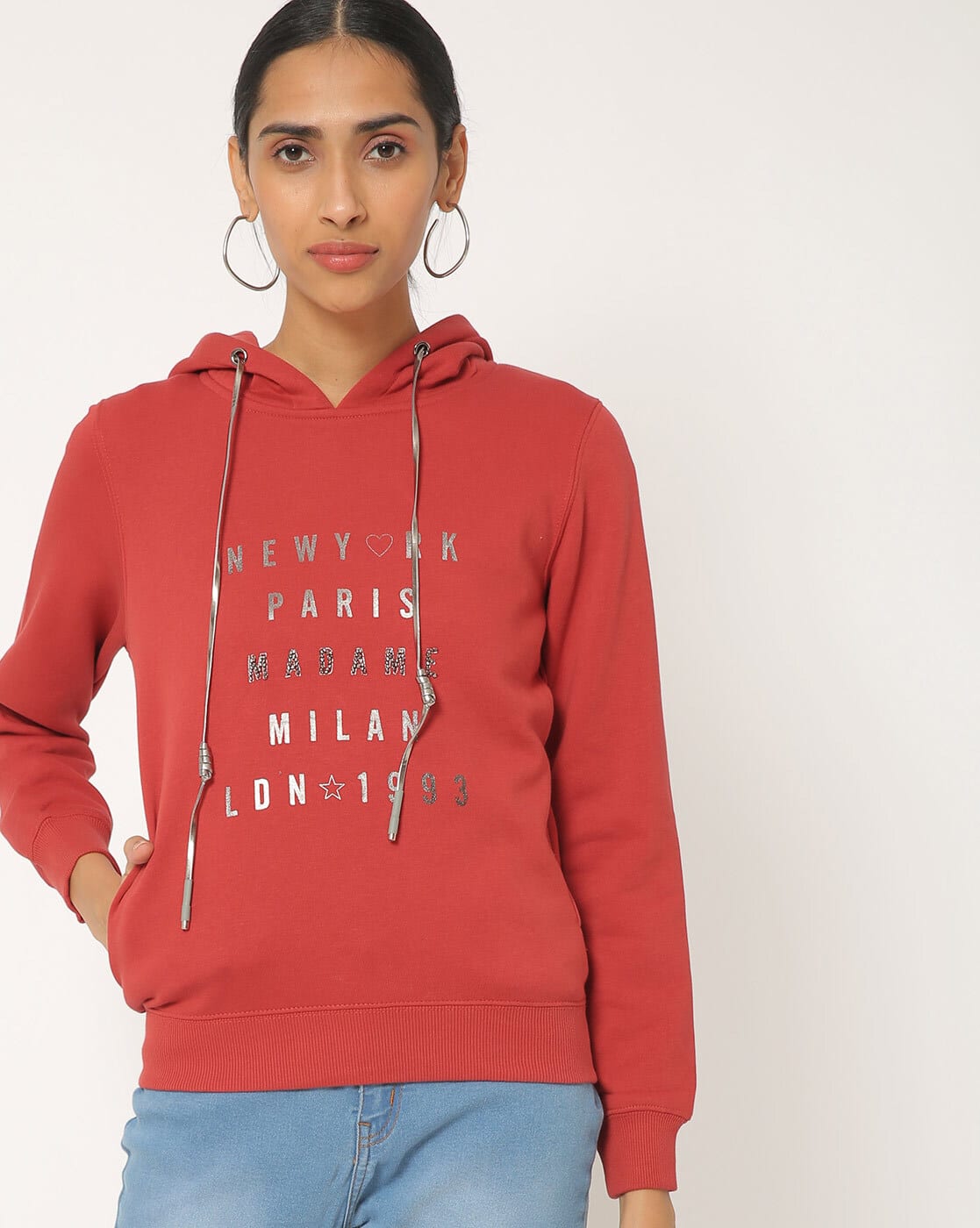 coral pink sweatshirt