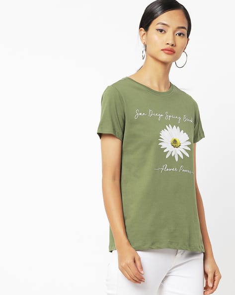 Floral Print Round-Neck T-shirt (Image - 3)