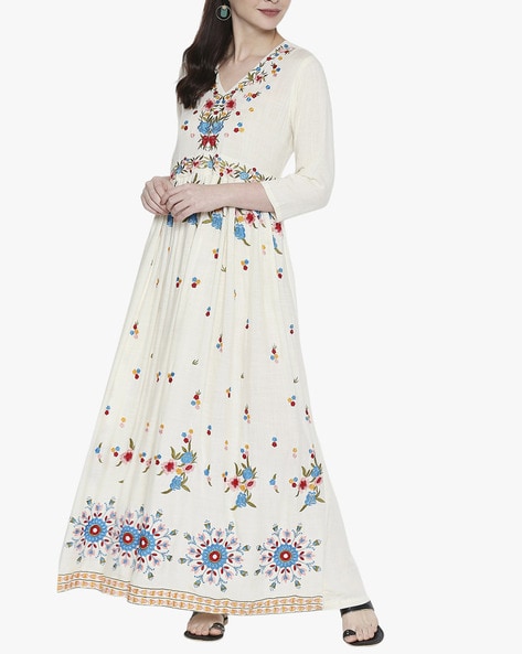 Embroidered White Long Frock Dupatta Pakistani Party Dresses – Nameera by  Farooq