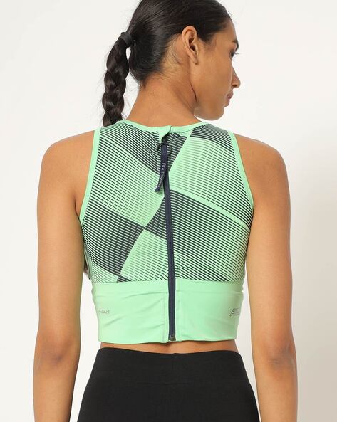 Halter Neck Crop Top with Contrast Panel