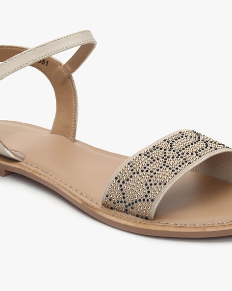Embellished Flat Sandals with Buckle Fastening (Image - 3)