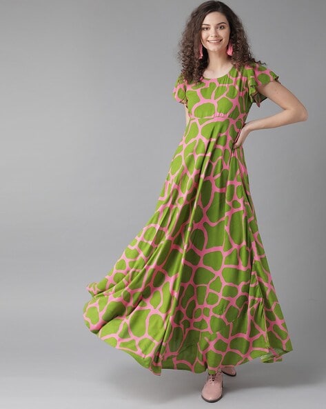 Cattani California Maxi Dress Nylon Animal Print Gown - Ruby Lane
