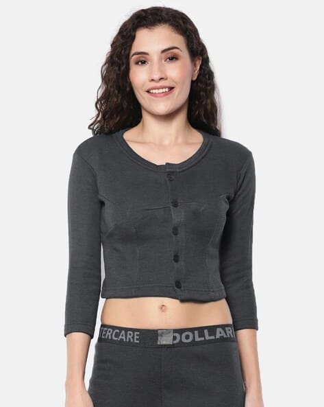 womens button up thermal