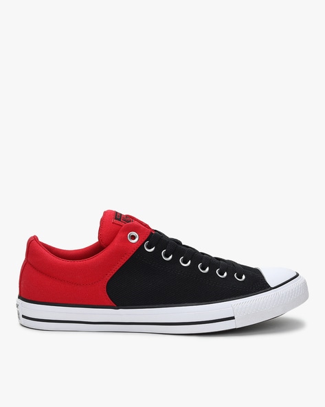 Converse red black on sale shoes