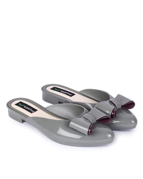 Stylished Toe Mules with Bow Applique