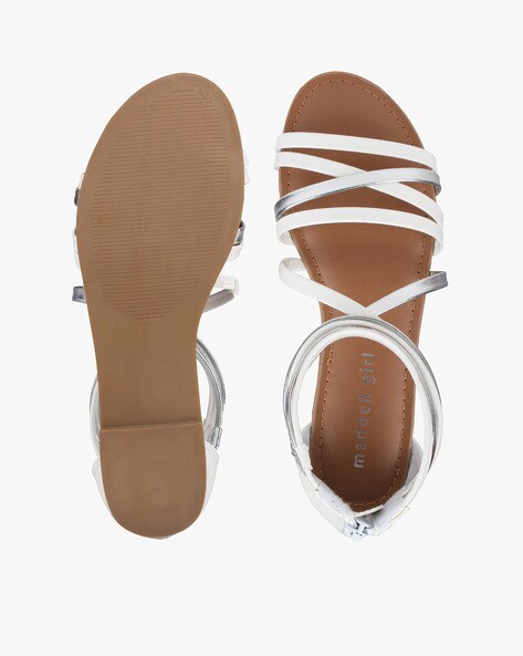 Steve Madden Zeeta White Croc Gladiator Sandals - Flatform Sandal - Lulus