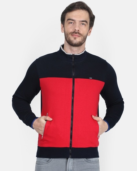 Louis Carlo Men's Sweatshirt, Fleece Fabric, Lightweight, Zip Front, Hooded  (United Maroon Red, Maroon Red Dot Mix Sweatshirt, 36,38,40,42,44)