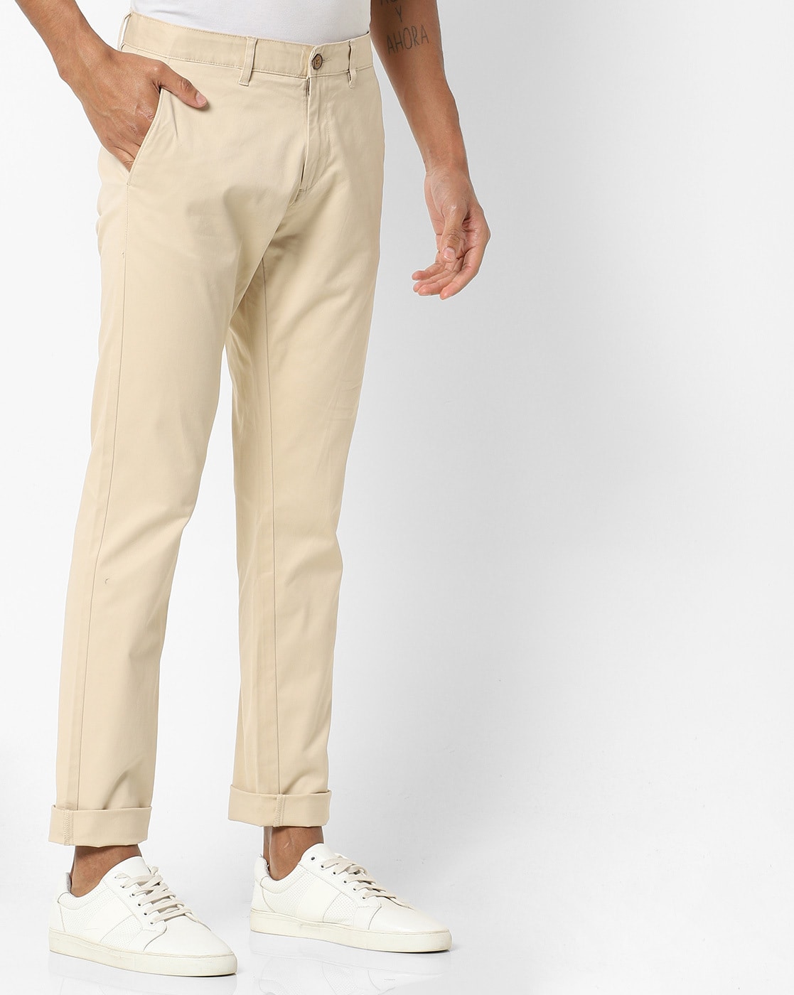 NETPLAY Striped Slim Fit Flat-Front Trousers|BDF Shopping