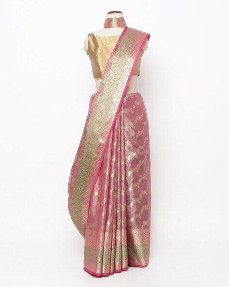 Floral Pattern Saree with Tassels