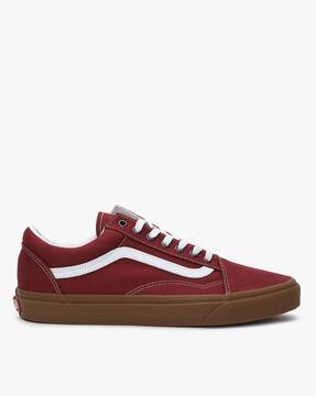 burgundy low top vans
