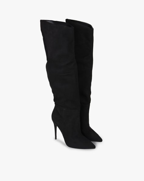 Steve madden black hotsell suede knee high boots