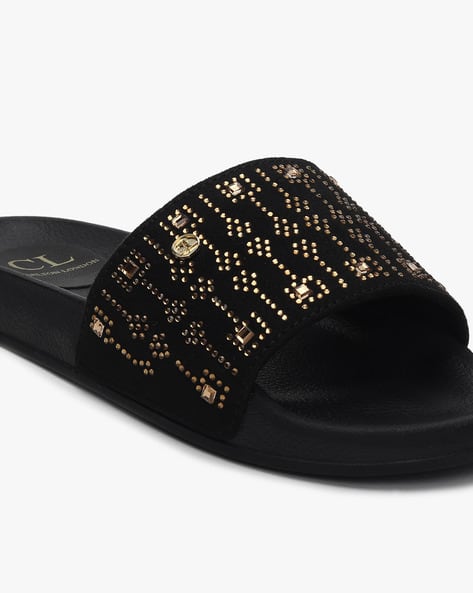 Embellished Slip-On Sliders (Image - 1)