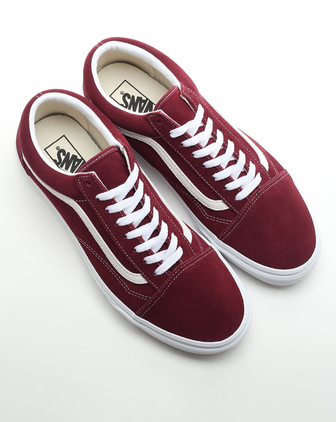 Mens burgundy old store skool vans