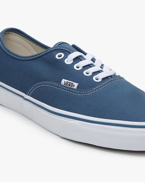 Vans Authentic Womens Sz 6.5 Mens Sz 5 Blue Lace Up Low Skate Sneaker Shoes  | eBay