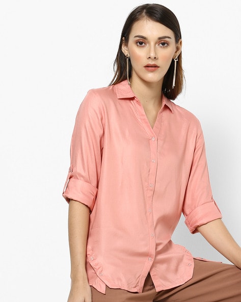 Peach Shirts for Women by DNMX Online ...