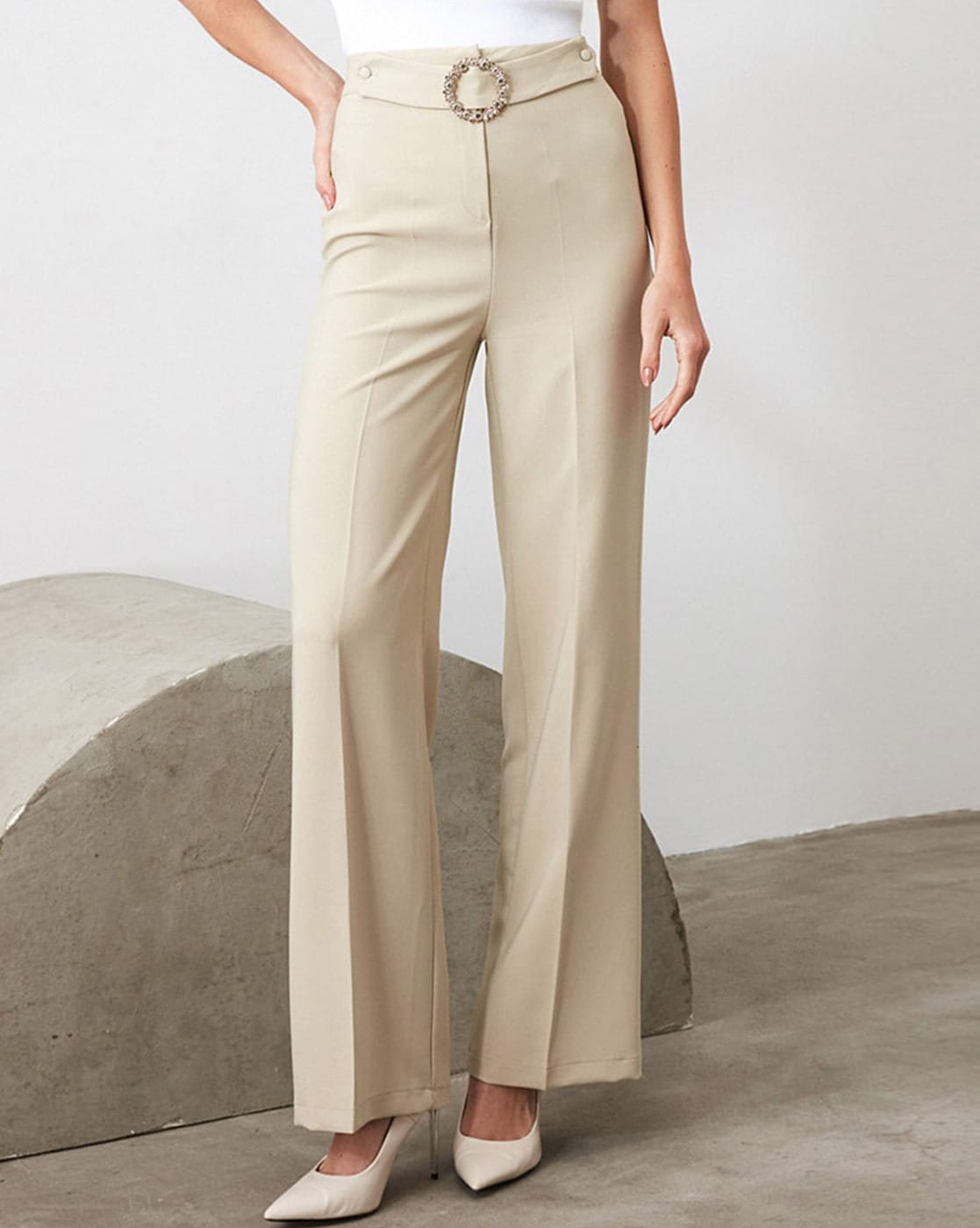 Buy Beige Slim Pants Online - W for Woman-mncb.edu.vn