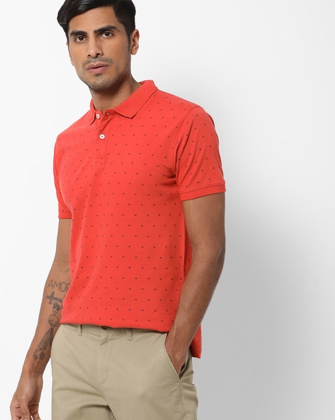 Typographic Print Polo T-shirt