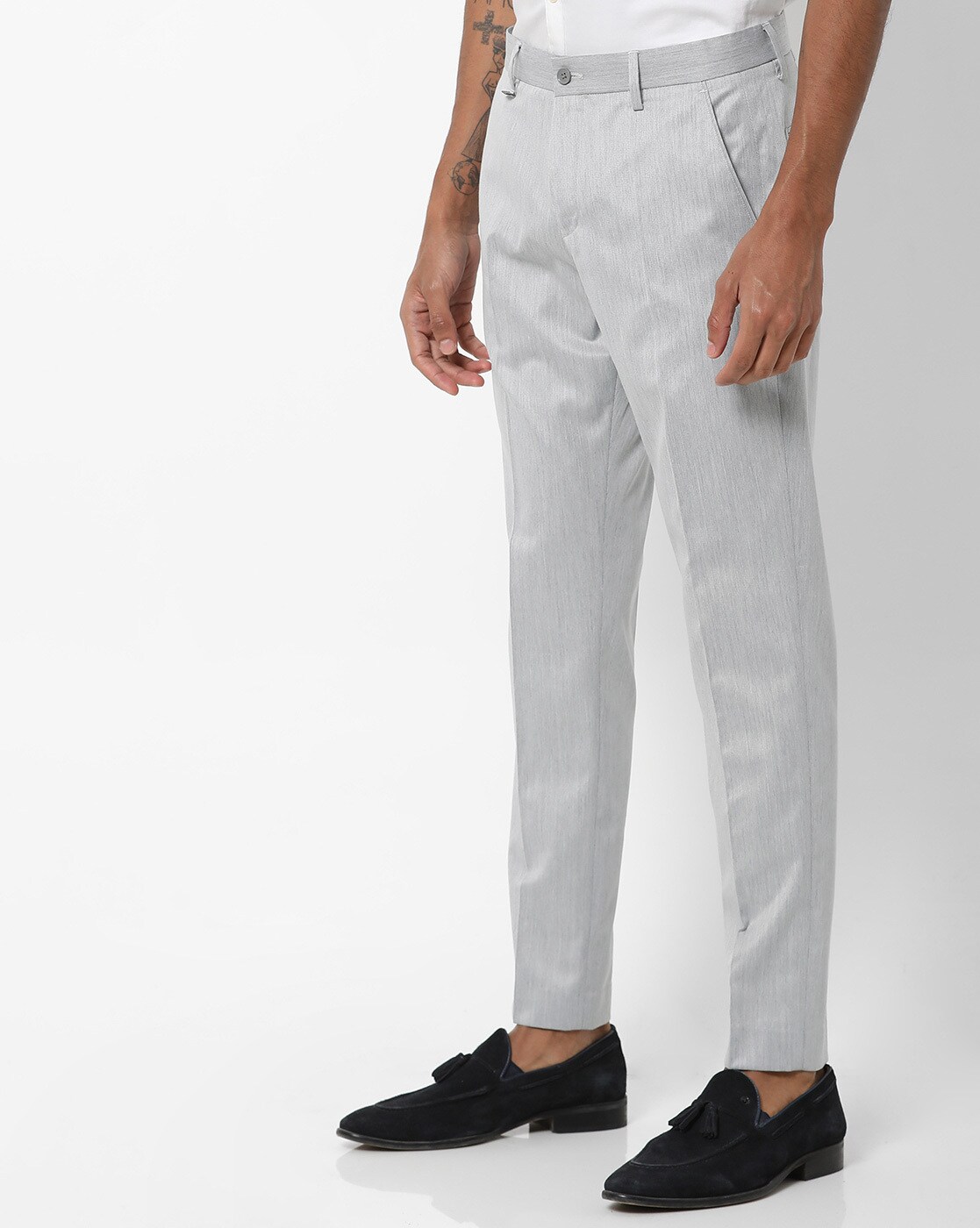 Buy Grey Trousers & Pants for Men by NETPLAY Online