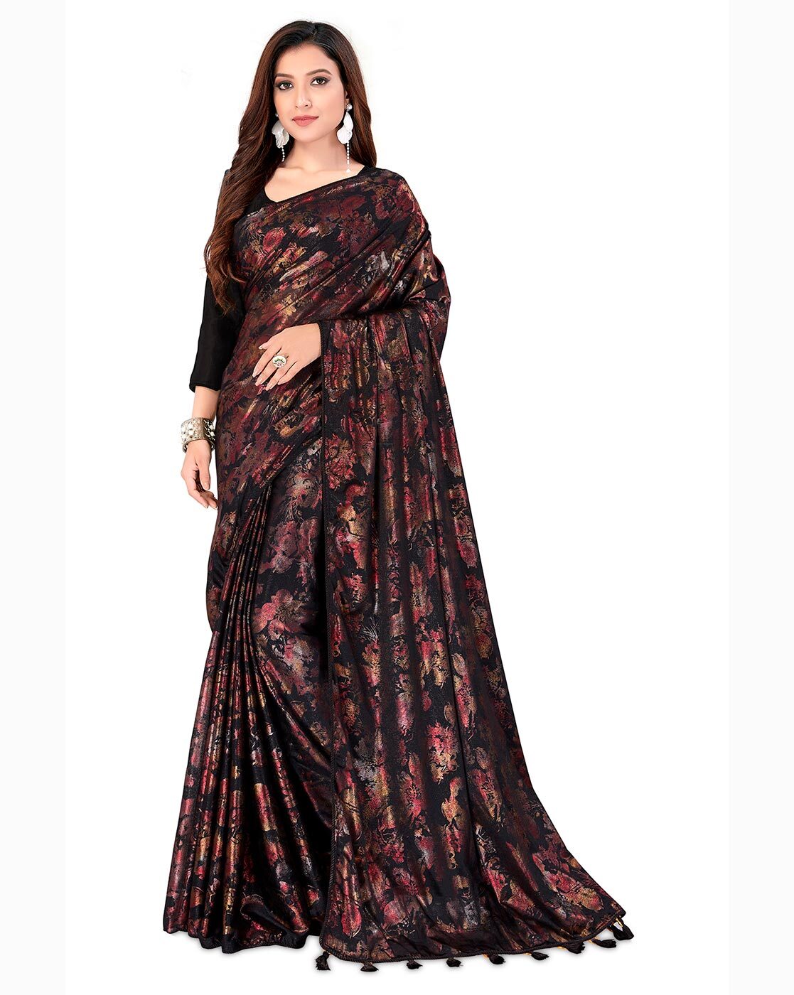 black fancy saree