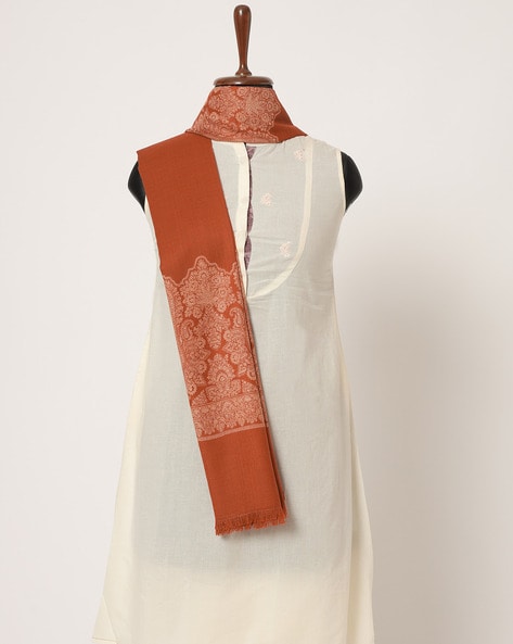 Woven Shawl with Frayed Hems Price in India