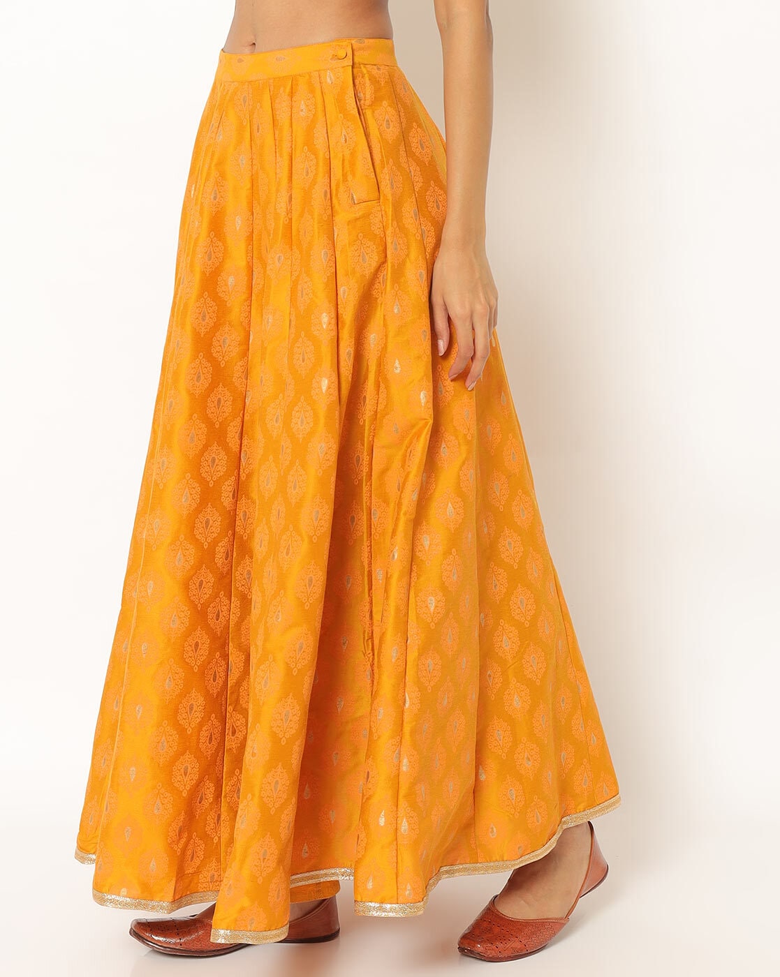 Popwings Women Casual Yellow Ethnic Print A Line Skirt at Rs 310/piece |  Women Skirts in New Delhi | ID: 2852905003955