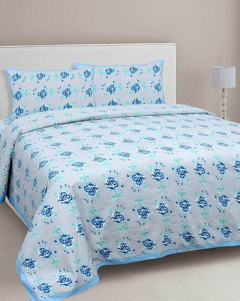 Buy Blue Bedsheets For Home Kitchen By Jaipur Fabric Online Ajio Com