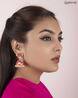 Meenakari Clip On Brass Divine Lotus Jhumki Earrings