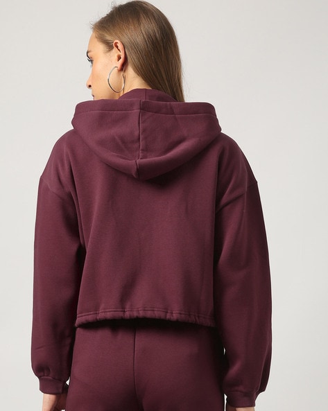 SweatyRocks Women's Casual Full Zip Crop Top Hoodie Sweatshirt Jacket,  Burgundy Solid, X-Small : : Clothing, Shoes & Accessories